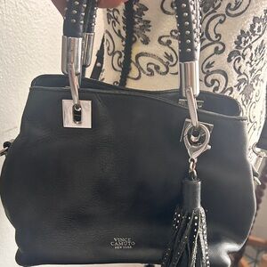 Vince Camuto Black Shoulder Bag with Tassel
